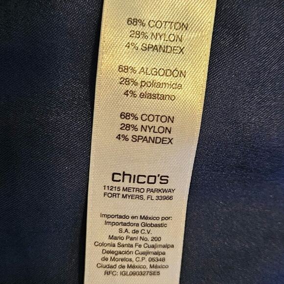 Chico's Twill Utility Jacket Zipper and Snaps Navy Women's Size 3 (XL) - Picture 6 of 9